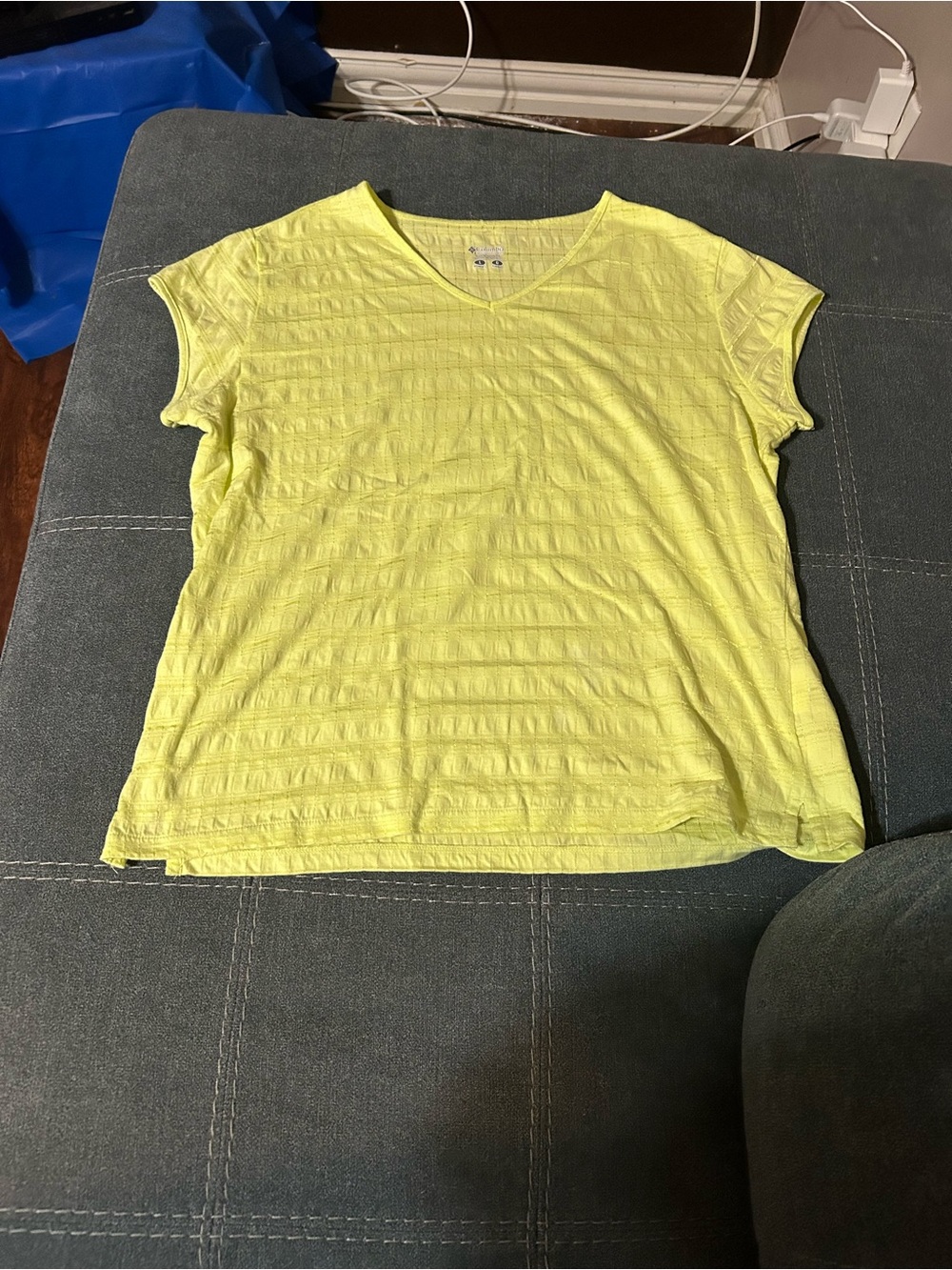 Columbia pale lime green Short-Sleeve V-Neck Tee